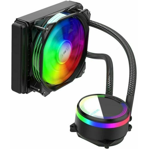 Система жидкостного охлаждения Alseye M120B кулер zalman cnps7600 rgb для процессора socket 775 115x 1200 1700 am3 am4 1x92 мм 800 2000 об мин tdp 95 вт разноцветная подсветка