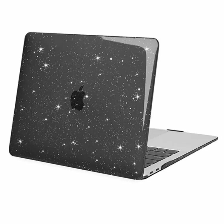 Чехол-накладка пластиковая для ноутбука MacBook Air 15 M2 M3 2023 2024 (Модель: A2941 A3114), Черный глянцевый с блестками