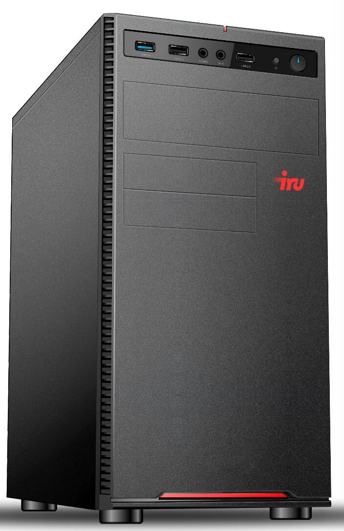 Компьютер iRU Game 310H6SE, Intel Core i3 12100F, DDR4 16ГБ, 512ГБ(SSD), AMD Radeon RX 6400 - 4096 Мб, Free DOS, черный [1974939]