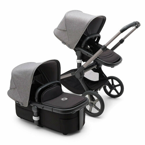 Коляска 2в1 Bugaboo Fox 5 Graphite, цвет Black / Grey Melange коляска 2в1 bugaboo fox 5 black цвет grey melange forest green