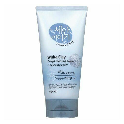 Пенка для умывания с белой глиной Welcos Cleansing Story White Clay Deep Cleansing Foam 150g очищающая пенка для умывания лица welcos cleansing story snail essential deep cleansing foam 120 гр