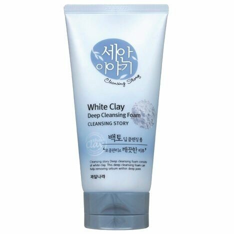 Welcos Пенка для умывания Cleansing Story Foam Cleansing White Clay, 150 гр.