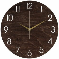 Часы настенные Рубин "Классика", деревянные, диаметр 35 см, круглые
