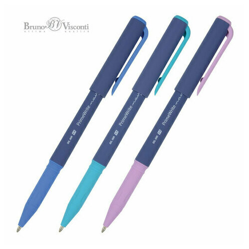Ручка шариковая масляная BRUNO VISCONTI "PrimeWrite", синяя, "Navy", ассорти, линия письма 0,4 мм, 20-0295/03 - 24 шт.