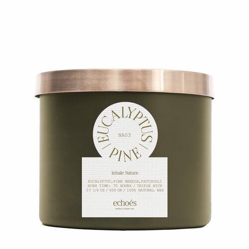 ECHOES Большая свеча в стекле Eucalyptus & Pine 600 гр