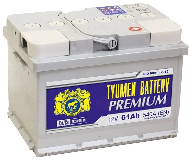 Аккумулятор автомобильный TYUMEN BATTERY PREMIUM 61 А/ч 540 А обр. пол. низкий Евро авто (242x175x175)