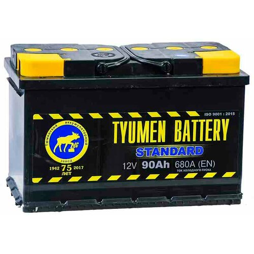 Аккумулятор автомобильный TYUMEN BATTERY STANDARD 90 А/ч 720 А прям. пол. высокий Росс. авто (324x175x210) Porter