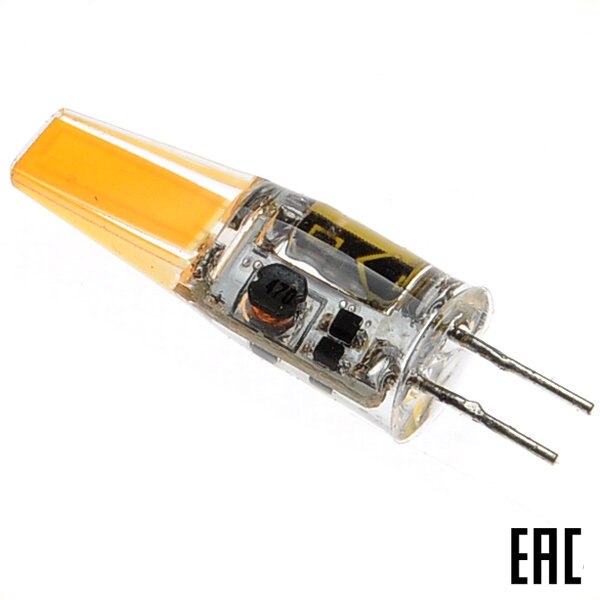 фото Лампа светодиодная "капсула" силикон General теплый белый свет 2,3 Вт 652600 GLDEN-G4-3-C-12-2700К COB 12В (6 шт. в комплекте)