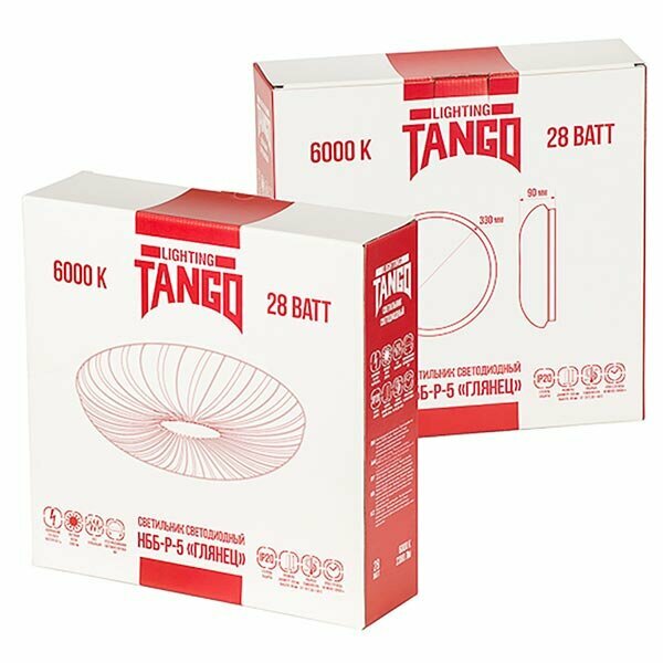 светильник led настенно-потолочный tango 1156804 глянец 28вт нбб-р-5 330*90 TANGО - фото №5