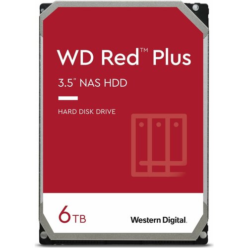 Жесткий диск 6TB Western Digital Red Plus WD60EFPX, 3.5, 5400 RPM, 128MB, SATA-III, NAS Edition (замена WD60EFZX) жесткий диск western digital red plus 6tb 3 5 5400 rpm 128mb sata iii nas edition замена wd60efzx