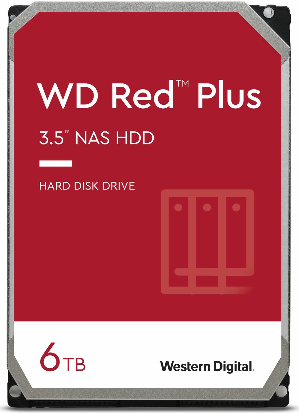 Жесткий диск 6TB Western Digital Red Plus WD60EFPX, 3.5", 5400 RPM, 128MB, SATA-III, NAS Edition (замена WD60EFZX)