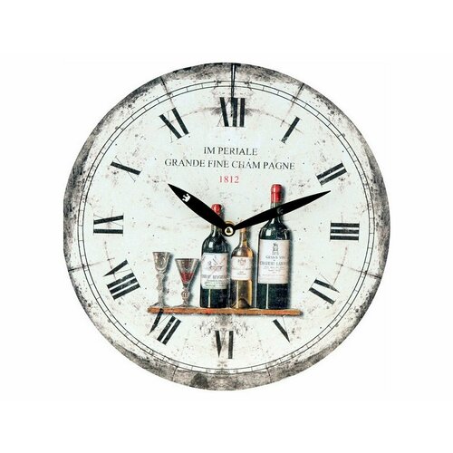 Настенные часы лучшее из шампани, дерево, 28 см, Koopman International Y36100060-2