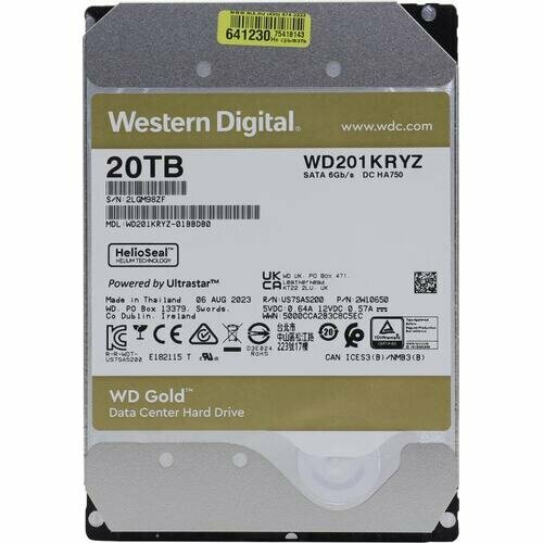 Жесткий диск Western digital Gold 20 Тб WD201KRYZ 6945400₽