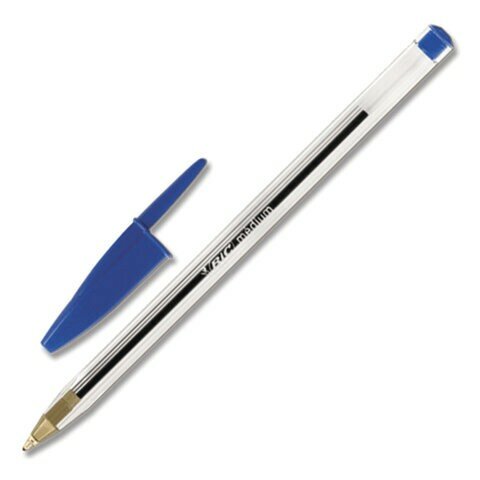 Ручки шариковые BIC "Cristal Original", набор 4 шт, синие, узел 1 мм, линия 0,32 мм, пакет, 8308601