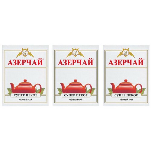 Azercay Чай черный Super Pekoe, листовой, 100 г, 3 уп
