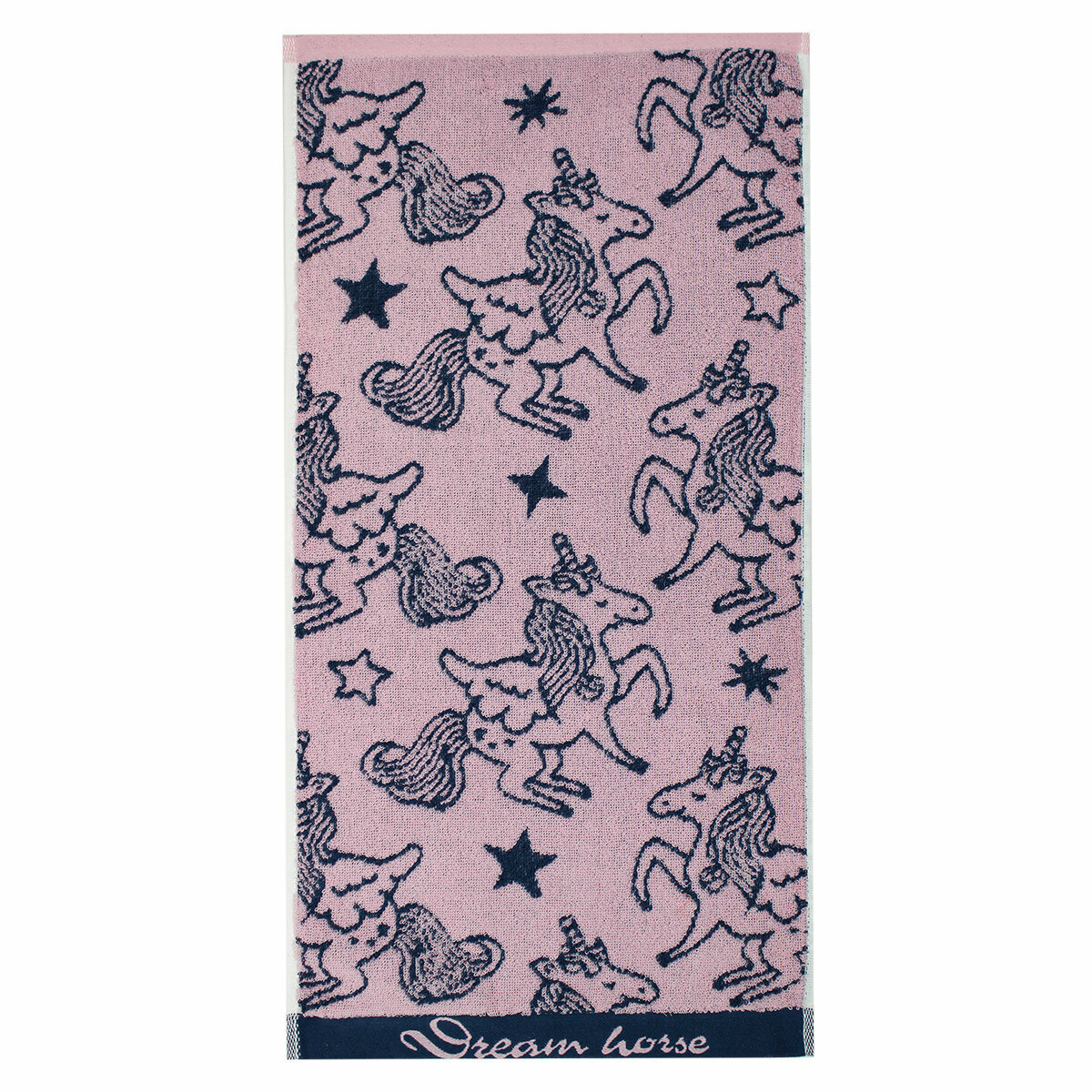Махровое полотенце НВ Единорог м0816_02 М 60*120 роз - фотография № 4