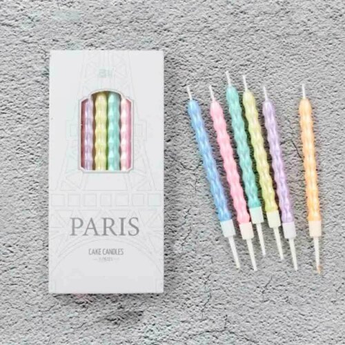 Набор свечей для торта Happy ребристые 11 см 6 штук 324₽