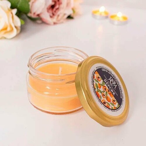 Свеча в банке аромат Персик 50гр 13ч (12)