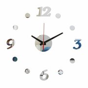 Часы-наклейка, серия: DIY, плавный ход, d-40 см, серебро 9605253