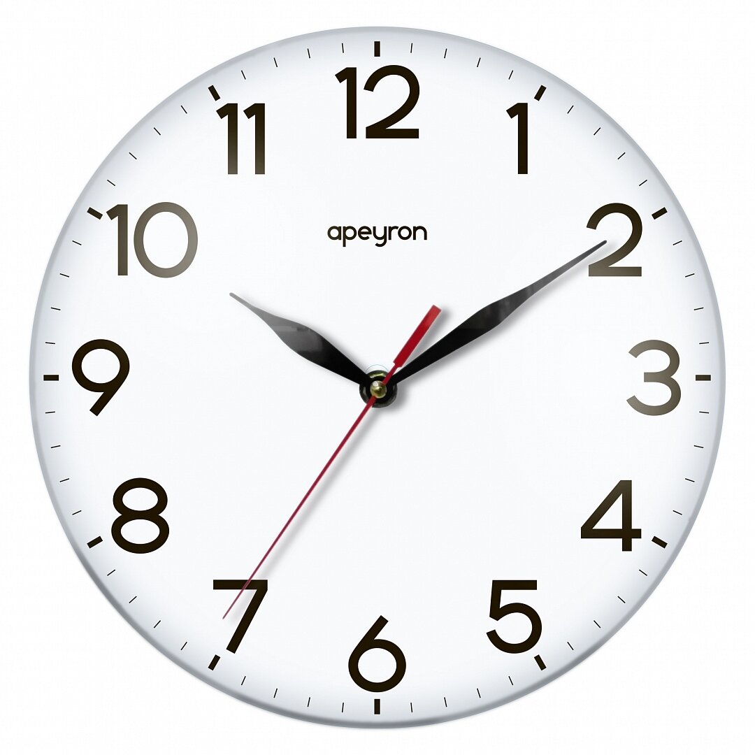 Часы настенные APEYRON пластик белые 250х40мм