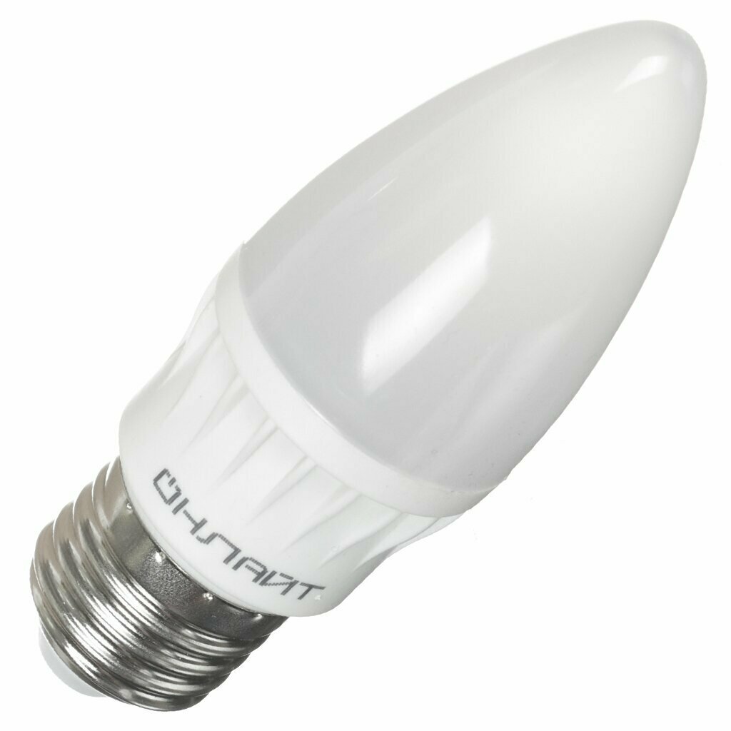 Лампа светодиодная E27, 6 Вт, 60 Вт, свеча, 2700 К, свет теплый белый, Онлайт. 227932