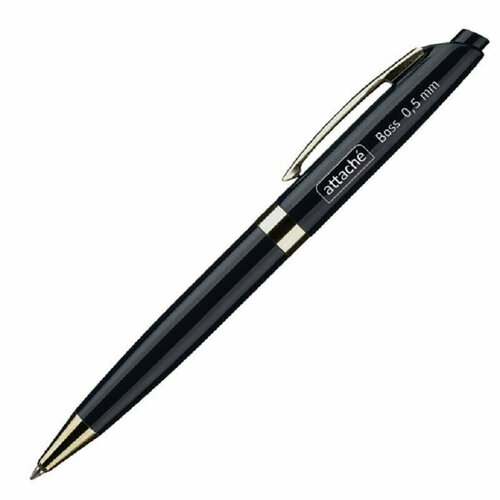 Ручка Ручка шариковая Attache Boss, черный корпус, цвет чернил-черный - 6 шт