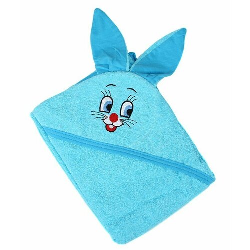 Полотенце махровое Душка Махрушка Ушастик 95*95 см голубой/бирюза, в ассортименте, 1 шт.