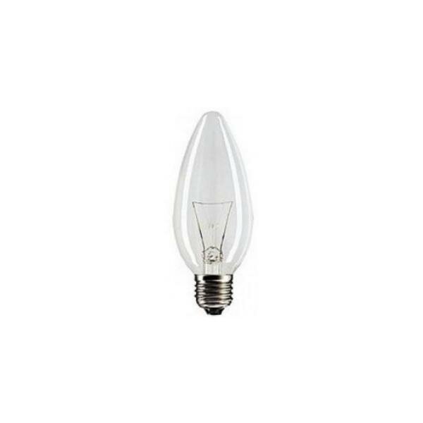 Лампа ДС 40W E27 (уп.100шт.) свеча прозрачная, цветная гофра (Калашниково) (15 шт.)