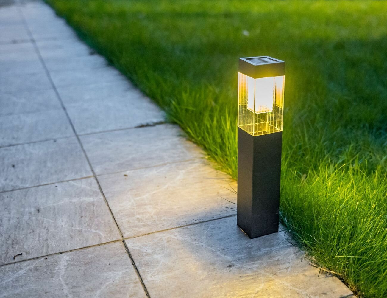 фото Садовый светильник Solar квадрио, тёплые белые LED-огни, 36 см, Kaemingk (Lumineo) 897825