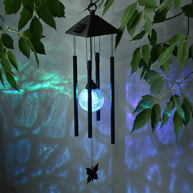 фото Koopman Садовый светильник Музыка ветра на солнечной батарее 74 см, смена цветов, IP44 DT3000120