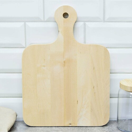 Доска разделочная 26х36 см деревянная с ручкой