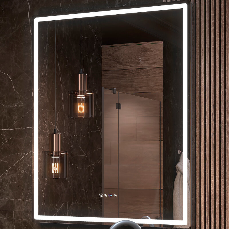 фото Зеркало Vigo Roberta Luxe 80 z. ROB.80. Luxe с подсветкой и подогревом с сенсорным выключателем
