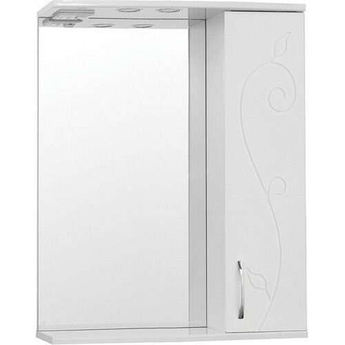Зеркало со шкафом Style Line Эко фьюжн Панда 65 С подсветкой Белый глянец