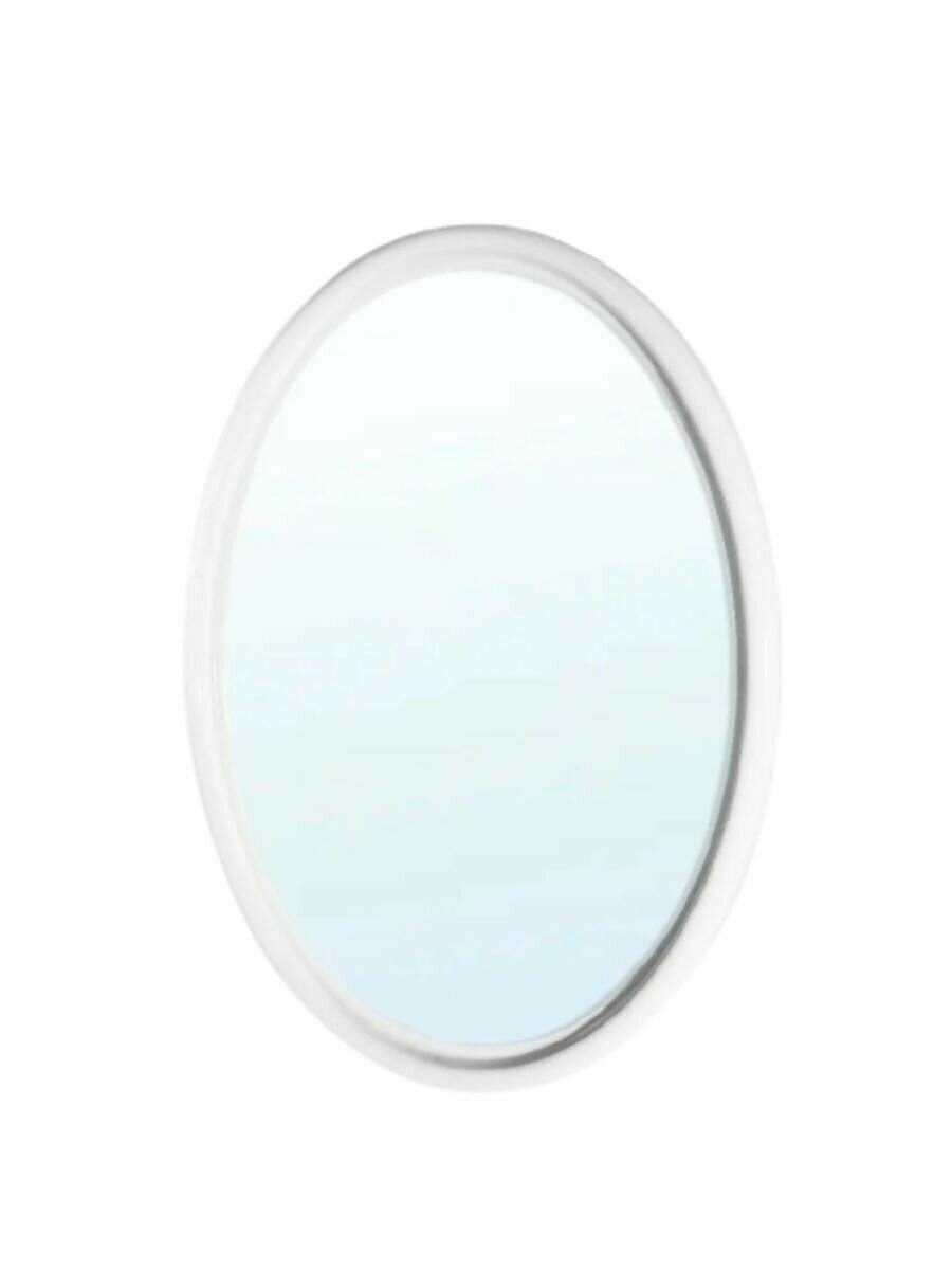 Овальное зеркало для ванной комнаты "Соната" 43,3х58,3см, пластик, белый - фотография № 1