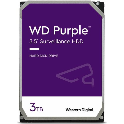 Жесткий диск WD SATA-III 3TB WD33PURZ Surveillance Purple (5400rpm) 256Mb 3.5 жесткий диск 3 5 western digital wd purple 2 тб sata iii 64mb 5400 rpm wd23purz