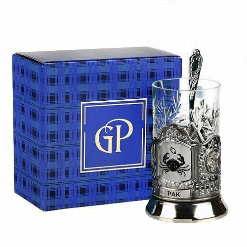 Подарочный набор c подстаканником (3 предмета). Знаки Зодиака. Рак