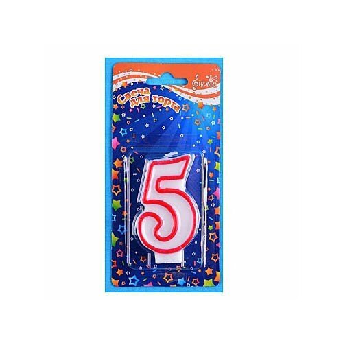 Свеча для торта Цифра 5 двусторонняя 396₽