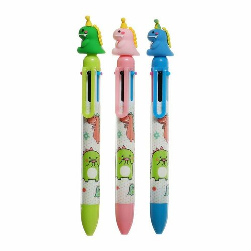 Ручка шариковая автоматическая Дракон, 6-ти цветная, микс(36 шт.) ручка шариковая автоматическая 6 ти цветная