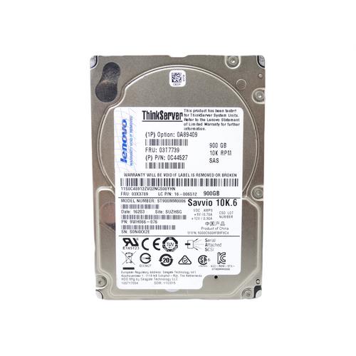 Жесткий диск 03T7739 IBM Lenovo 900GB 10000RPM SAS 6Gbps 25 Enterprise 2200000₽
