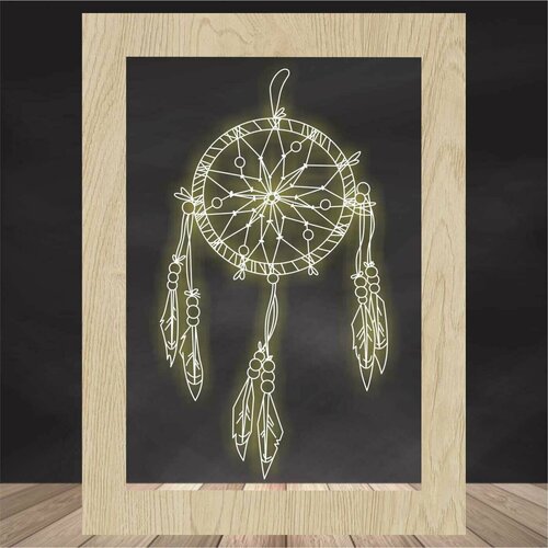 3Д Ночник с гравировкой / декоративный светильник в подарок - Ловец Снов