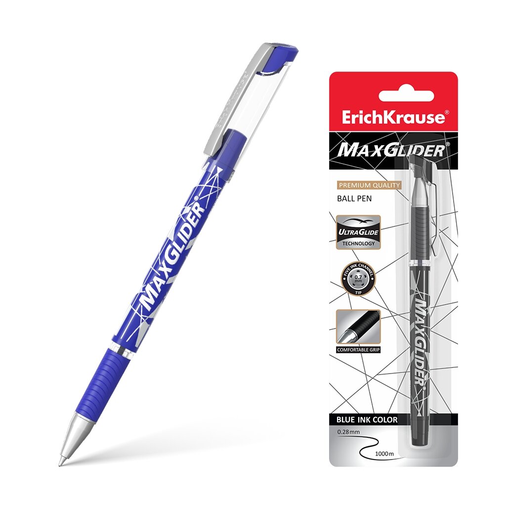 Ручка шариковая ErichKrause® MaxGlider®, Ultra Glide Technology, цвет чернил синий