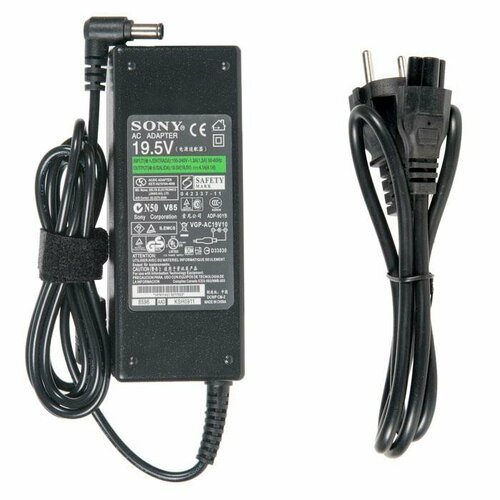 Блок питания для ноутбука Sony PCG-7, PCG-F, 19.5V, 4.1A, 80W, 6.0х4.4 с кабелем