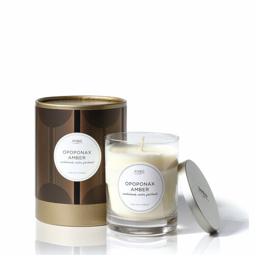 KOBO Свеча OPOPONAX AMBER большая в стекле 312 гр