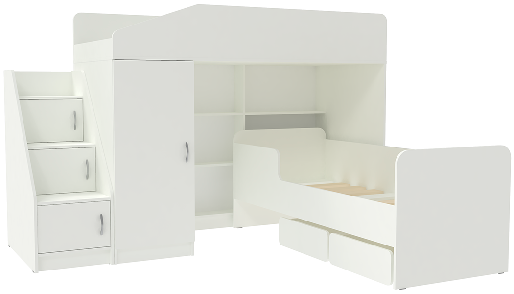 фото Двухъярусная кровать Л-11.12 Белый Белый