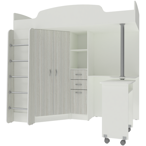 Кровать чердак Теремок-1 Белый Винтерберг