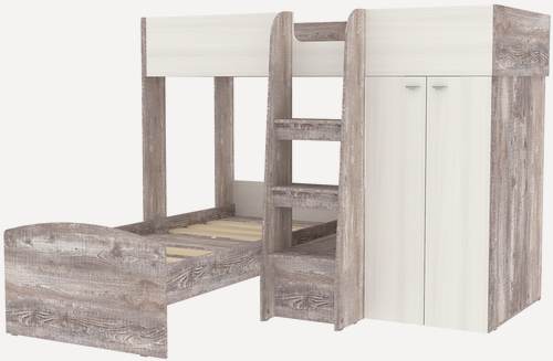 Изображение товара Двухъярусная кровать Golden kids 4 Бетон Белое Дерево