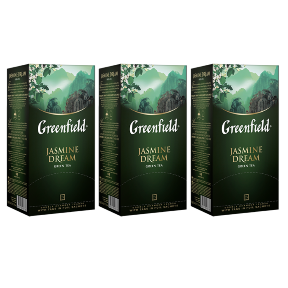 Чай зеленый Greenfield Jasmine Dream 25 пакетиков 3 штуки