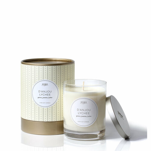 KOBO Свеча D'ANJOU LYCHEE большая в стекле 312 гр