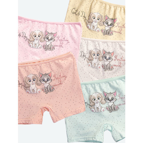 фото Трусы donella, 5 шт., размер 6-7, белый, желтый