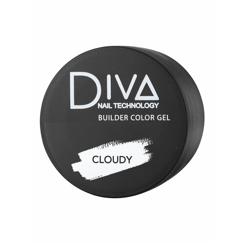 Гель для наращивания ногтей Diva Nail Technology трехфазный, камуфлирующий, белый, Cloudy, 30 г